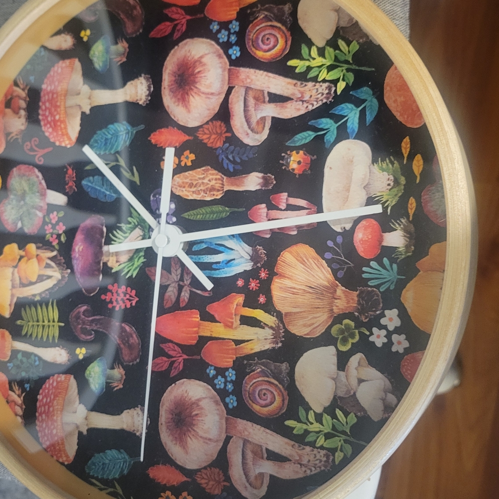 Colorful Mushroom Wall Clock